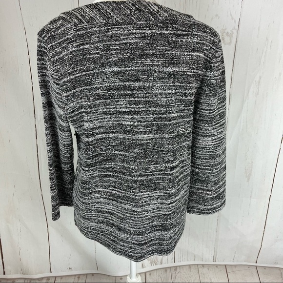 Karl Lagerfeld pearl embellished tweed knit top medium - Picture 4 of 8